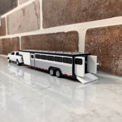 1/64 Scale 30' Gooseneck White with Black Top & Bottom Rails