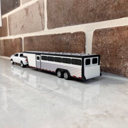 1/64 Scale 30' Gooseneck White with Black Top & Bottom Rails