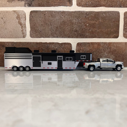 1/64 Black 4H 18' 6" LQ Trailer Stock Combo(High Detail)