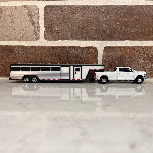 1/64 Scale 30' Gooseneck White with Black Top & Bottom Rails